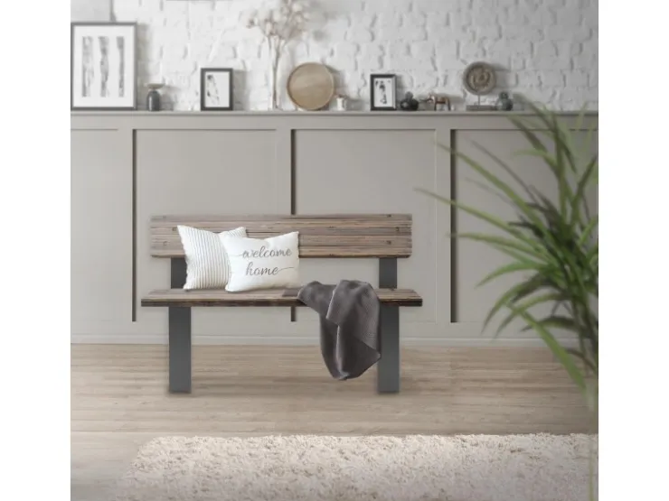 ML-Design 2 Stück Bankbeine aus Stahl Massiv 40x78,5cm mit Rückenlehne