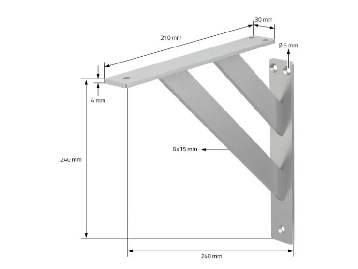 ML-Design 2 Stück Regalhalterung 24x24mm Aluminium Schwebende Regalwinkel