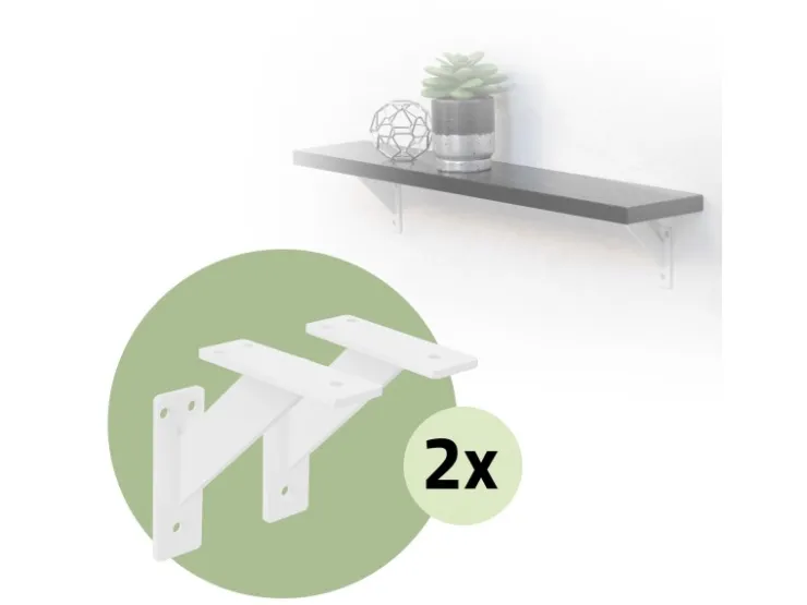 ML-Design 4 Stück Regalhalterung 120 x 120 mm Weiß Aluminium Schwebende