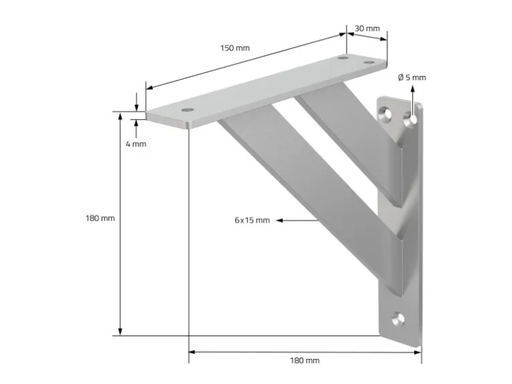 ML-Design 2 Stück Regalhalterung 18x18cm Aluminium Schwebende Regalwinkel* Schweberegale
