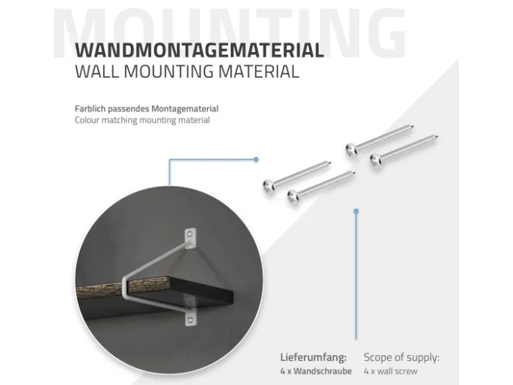 ML-Design 4 Stück Regalhalterung 220 mm aus Stahl Haarnadel Schwebe Hairpin