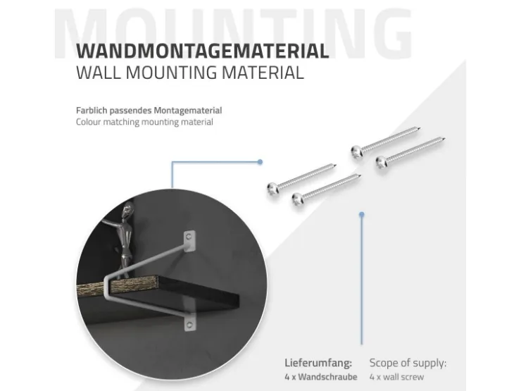 ML-Design 4 Stück Regalhalterung 265 mm aus Stahl Haarnadel Schwebe