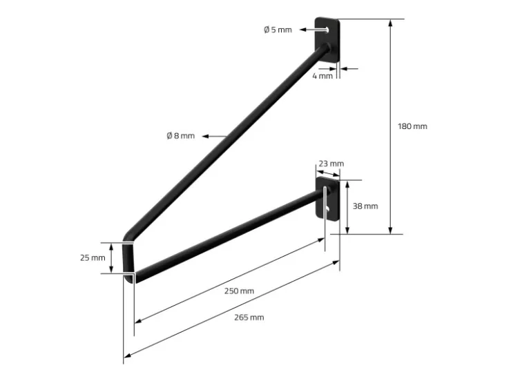 ML-Design 2 Stück Regalhalterung 265 mm aus Stahl Haarnadel Regalwinkel
