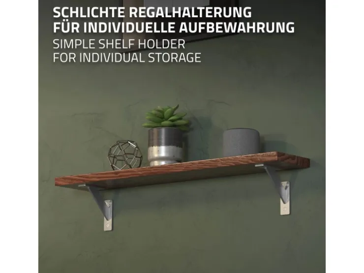 ML-Design 4 Stück Regalhalterung 120 x 120 mm Silber Aluminium Schwebende