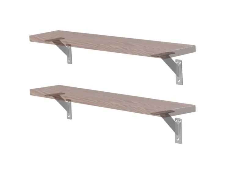 ML-Design 4 Stück Regalhalterung 120 x 120 mm Silber Aluminium Schwebende