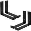 ML-Design 4 Stück Regalhalterung 20x4x14 cm Schwarz Metall 8 Zoll L-Form* Regale Schwarz|Metallregale