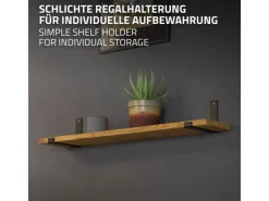 ML-Design 4 Stück Regalhalterung 20x4x14 cm Schwarz Metall 8 Zoll L-Form* Regale Schwarz|Metallregale