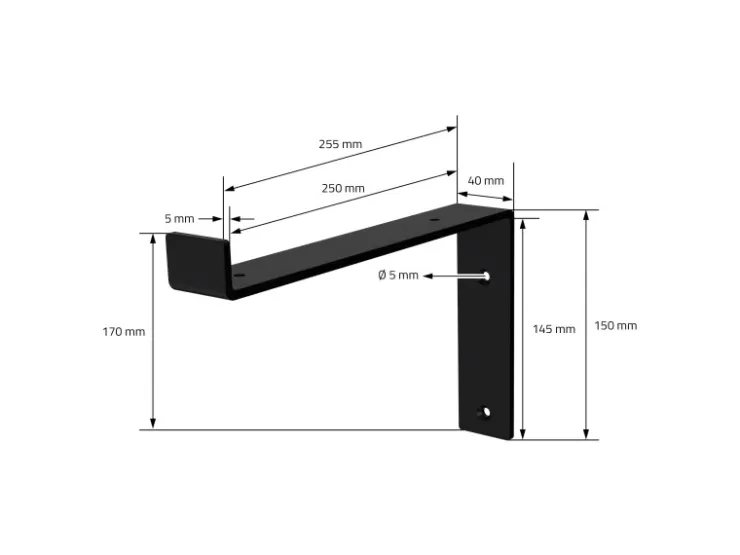 ML-Design 2 Stück Regalhalterung 25x4x14,5 cm Metall 10 Zoll L-Form