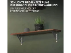 ML-Design 4 Stück Regalhalterung 18 x 18 cm Silber Aluminium Schwebende