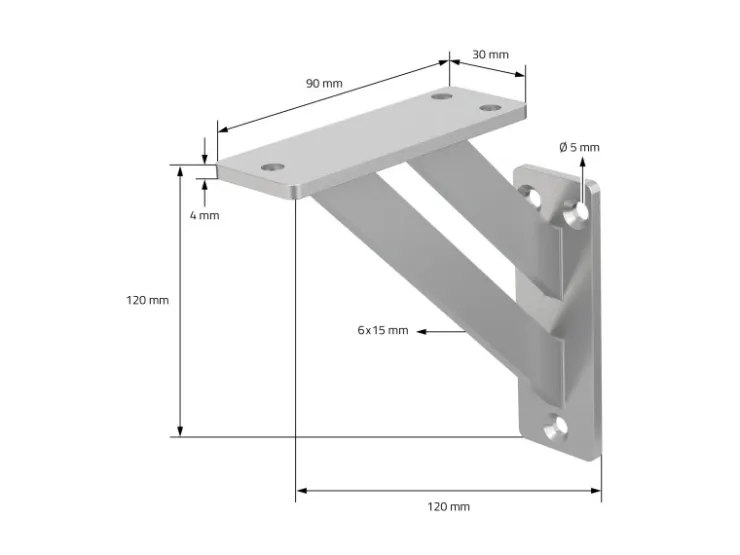 ML-Design 2 Stück Regalhalterung 12x12cm Aluminium Schwebende Regalwinkel