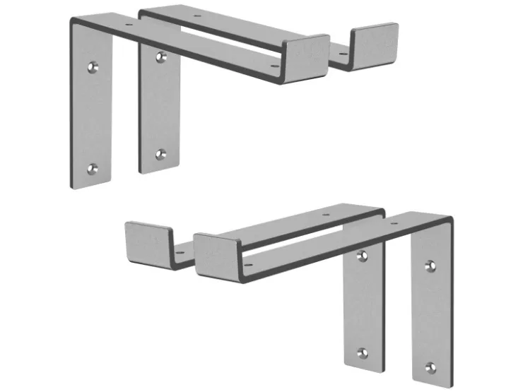 ML-Design 4 Stück Regalhalterung 25x4x14,5 cm Grau aus Metall 10 Zoll L-Form* Schweberegale