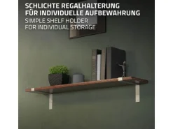 ML-Design 4 Stück Regalhalterung 25x4x14,5 cm Grau aus Metall 10 Zoll L-Form* Schweberegale