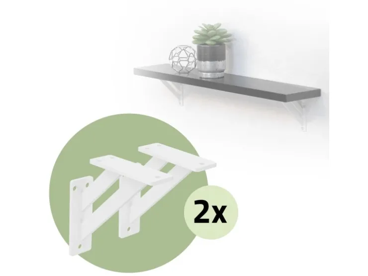 ML-Design 4 Stück Regalhalterung 12 x 12 cm Weiß Aluminium Schwebende* Regal Weiß