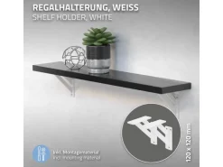 ML-Design 4 Stück Regalhalterung 12 x 12 cm Weiß Aluminium Schwebende* Regal Weiß