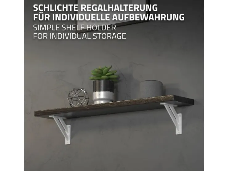 ML-Design 4 Stück Regalhalterung 12 x 12 cm Weiß Aluminium Schwebende* Regal Weiß