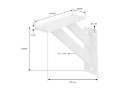 ML-Design 4 Stück Regalhalterung 12 x 12 cm Weiß Aluminium Schwebende* Regal Weiß