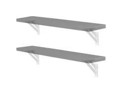 ML-Design 4 Stück Regalhalterung 12 x 12 cm Weiß Aluminium Schwebende* Regal Weiß