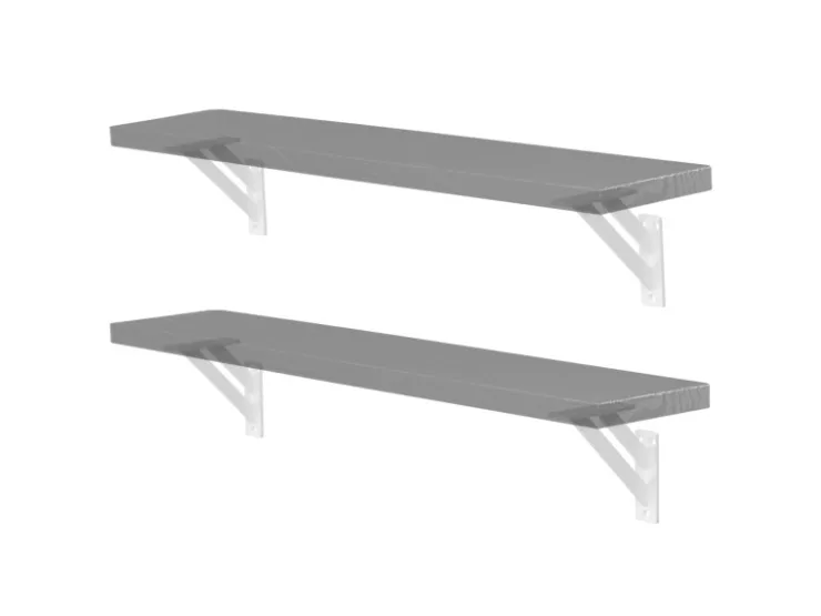 ML-Design 4 Stück Regalhalterung 12 x 12 cm Weiß Aluminium Schwebende* Regal Weiß