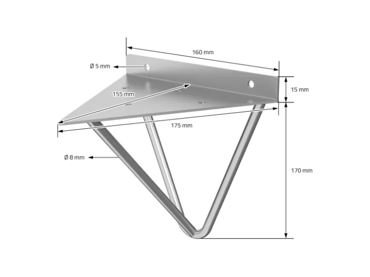 ML-Design 4 Stück Regalhalterung 160 mm aus Metall Dreieckige Schwebe