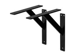 ML-Design 4 Stück Regalhalterung 240 x 240 mm Schwarz Aluminium Schwebende