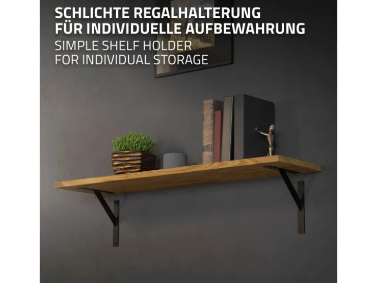 ML-Design 4 Stück Regalhalterung 240 x 240 mm Schwarz Aluminium Schwebende