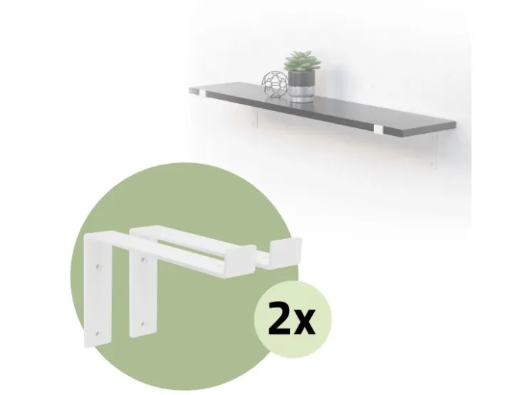 ML-Design 4 Stück Regalhalterung 25x4x14,5 cm Weiß aus Metall 10 Zoll L-Form