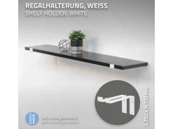 ML-Design 4 Stück Regalhalterung 25x4x14,5 cm Weiß aus Metall 10 Zoll L-Form