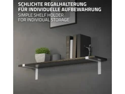 ML-Design 4 Stück Regalhalterung 25x4x14,5 cm Weiß aus Metall 10 Zoll L-Form