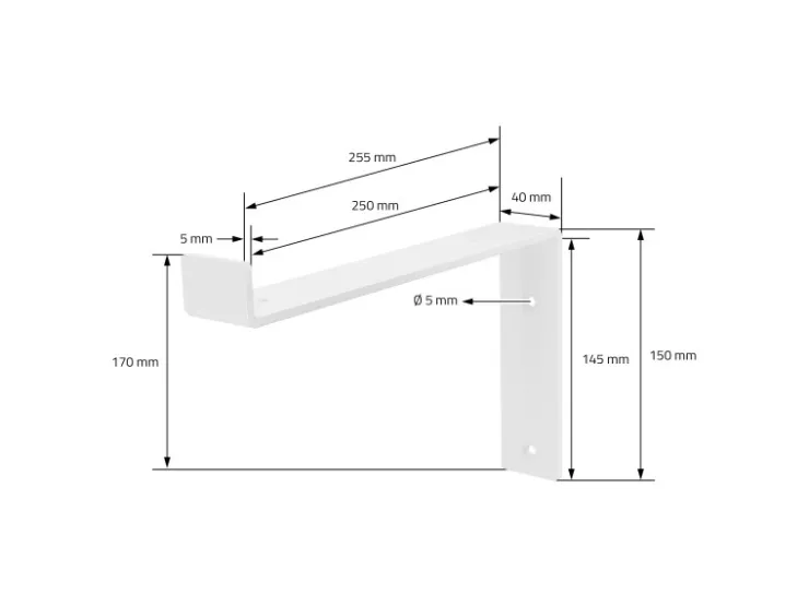 ML-Design 2 Stück Regalhalterung 25x4x14,5 cm aus Metall 10 Zoll L-Form* Schweberegale