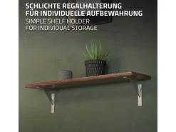 ML-Design 4 Stück Regalhalterung 180 x 180 mm Silber Aluminium Schwebende