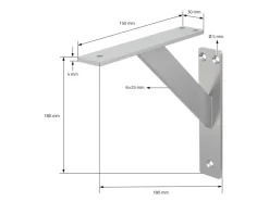 ML-Design 4 Stück Regalhalterung 180 x 180 mm Silber Aluminium Schwebende