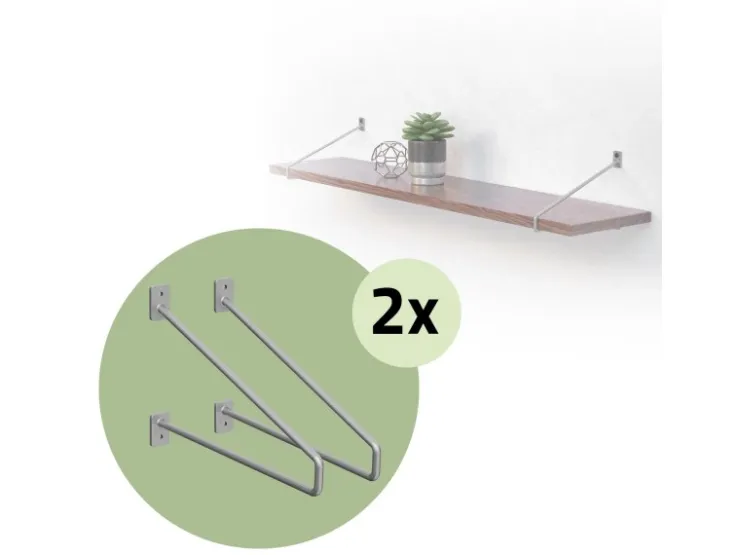 ML-Design 4 Stück Regalhalterung 265 mm aus Stahl Haarnadel Schwebe* Schweberegale