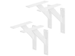 ML-Design 4 Stück Regalhalterung 180 x 180 mm Weiß Aluminium Schwebende* Regal Weiß