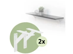 ML-Design 4 Stück Regalhalterung 180 x 180 mm Weiß Aluminium Schwebende* Regal Weiß