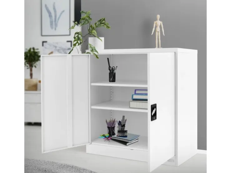 ML-Design Aktenschrank Abschließbar 90x40x90 cm Stahl mit 2 Türen* Schränke