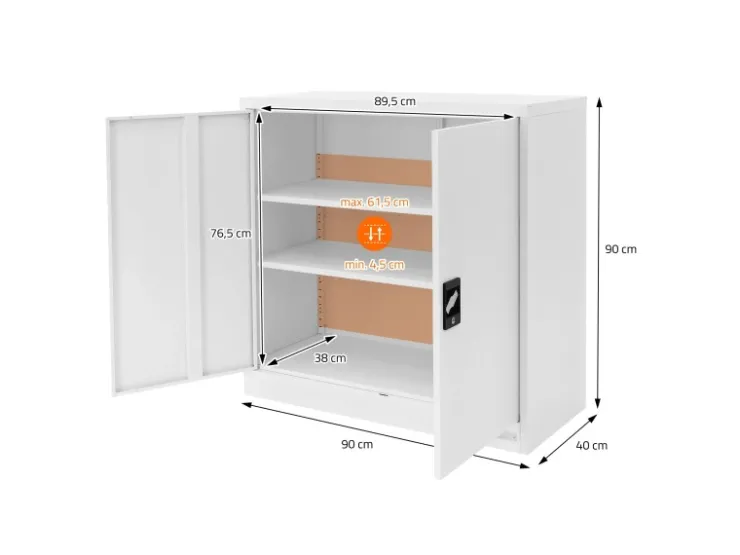 ML-Design Aktenschrank Abschließbar 90x40x90 cm Stahl mit 2 Türen* Schränke