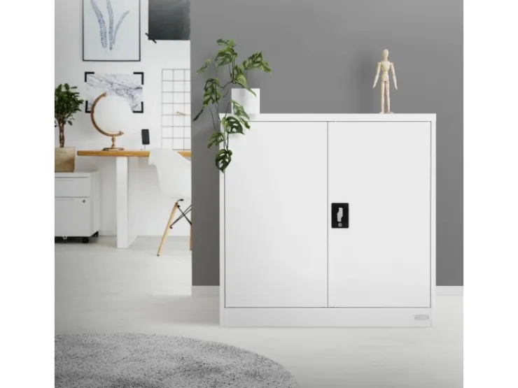 ML-Design Aktenschrank Abschließbar 90x40x90 cm Stahl mit 2 Türen* Schränke
