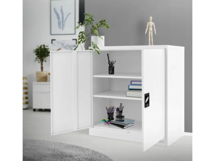 ML-Design Aktenschrank Abschließbar 90x40x90 cm Stahl mit 2 Türen* Schränke
