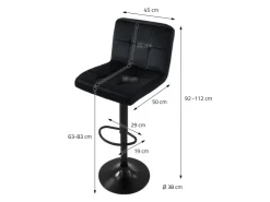 ML-Design Barhocker 4Er Set Bezug aus Samt mit Rückenlehne und Fußstütze* Hocker