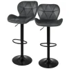ML-Design Barhocker 2Er Set aus Samt Grau Gepolsterter Barstuhl mit Fußstütze* Hocker