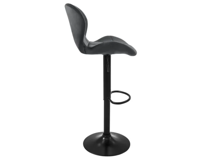 ML-Design Barhocker 2Er Set aus Samt Grau Gepolsterter Barstuhl mit Fußstütze* Hocker