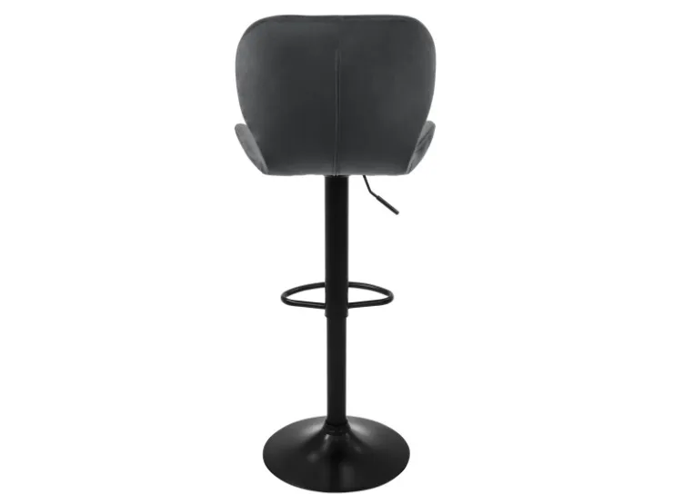 ML-Design Barhocker 2Er Set aus Samt Grau Gepolsterter Barstuhl mit Fußstütze* Hocker