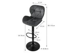 ML-Design Barhocker 2Er Set aus Samt Grau Gepolsterter Barstuhl mit Fußstütze* Hocker