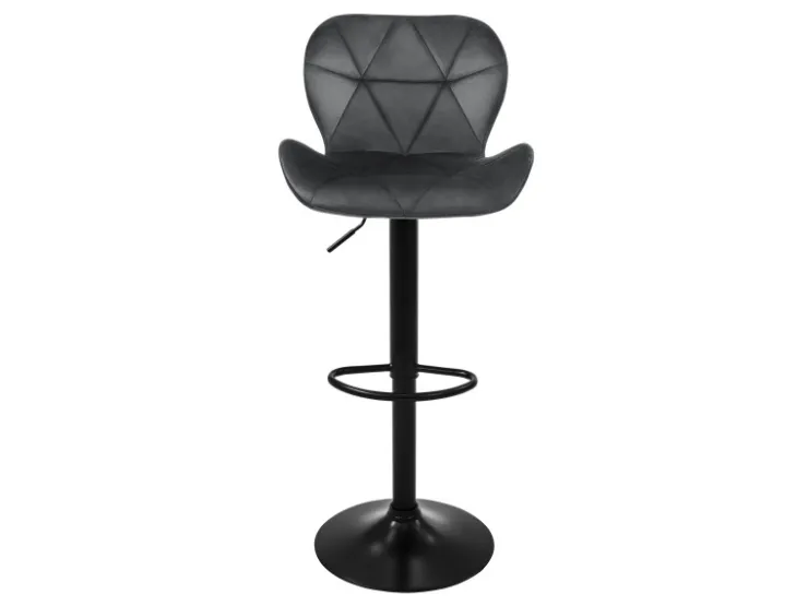ML-Design Barhocker 2Er Set aus Samt Grau Gepolsterter Barstuhl mit Fußstütze* Hocker