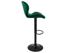 ML-Design Barhocker 2Er Set aus Samt Grün Gepolsterter Barstuhl mit Fußstütze* Hocker