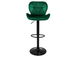 ML-Design Barhocker 2Er Set aus Samt Grün Gepolsterter Barstuhl mit Fußstütze* Hocker