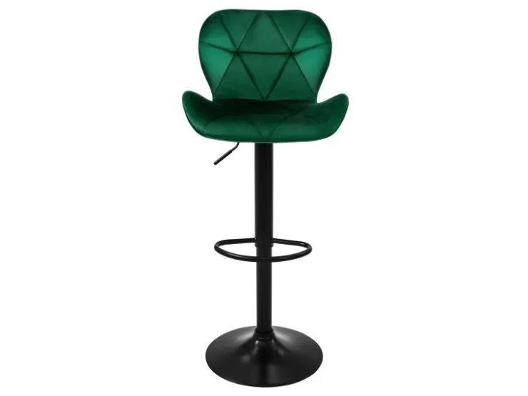 ML-Design Barhocker 2Er Set aus Samt Grün Gepolsterter Barstuhl mit Fußstütze* Hocker
