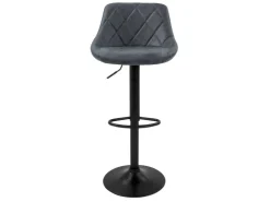 ML-Design Barhocker 2Er Set Kunstleder Anthrazit mit Rückenlehne und Fußstütze