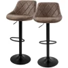 ML-Design Barhocker 2Er Set aus Kunstleder Braun mit Rückenlehne und Fußstütze* Hocker