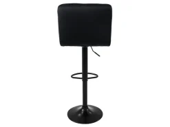 ML-Design Barhocker 2Er Set aus Samt Schwarz Barstuhl mit Rückenlehne Fußstütze